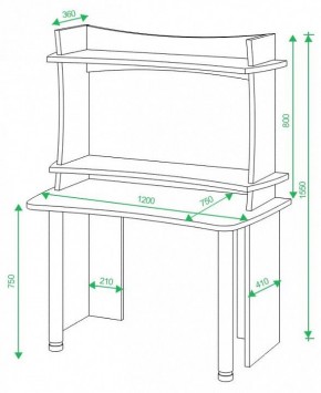 Стол компьютерный Домино lite СКЛ-Софт120+НКИЛ120 ВЛ в Стрежевом - strezevoi.mebel24.online | фото 2