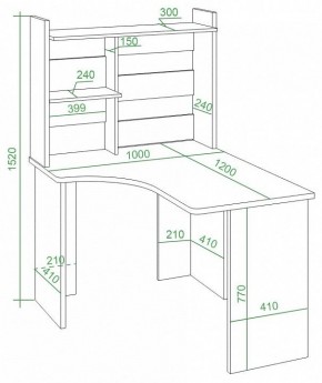 Стол компьютерный Домино Lite СКЛ-Угл120+НКЛ-100 в Стрежевом - strezevoi.mebel24.online | фото 2