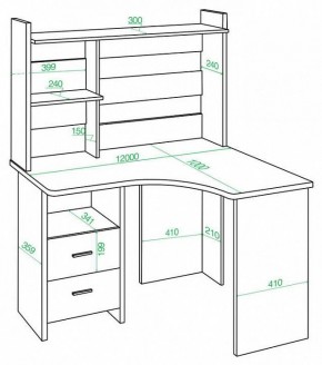 Стол компьютерный Домино Lite СКЛ-Угл120+НКЛХ-120 в Стрежевом - strezevoi.mebel24.online | фото 2