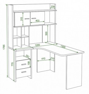 Стол компьютерный Домино Lite СКЛ-Угл130+НКЛХ-120 в Стрежевом - strezevoi.mebel24.online | фото 2