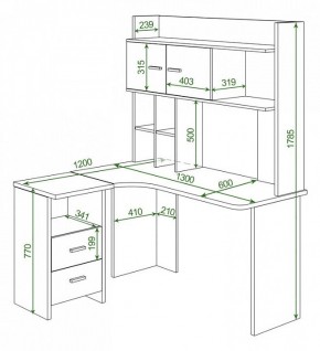 Стол компьютерный Домино Lite СКЛ-Угл130+НКЛХ-130 в Стрежевом - strezevoi.mebel24.online | фото 2