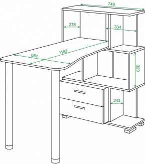 Стол компьютерный Домино СЛ-5-3СТ-2+БЯ в Стрежевом - strezevoi.mebel24.online | фото 2