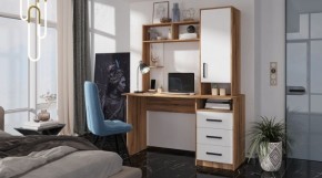 ФАВОРИТ Стол компьютерный (дуб вотан/белый) в Стрежевом - strezevoi.mebel24.online | фото