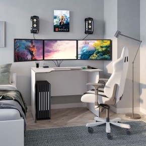 Стол компьютерный ВАРДИГ K2 100x82, белый/серебристый в Стрежевом - strezevoi.mebel24.online | фото 4