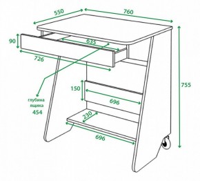 Стол письменный Домино СК-7 в Стрежевом - strezevoi.mebel24.online | фото 3