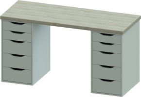 Стол письменный Ингар 2/55 140x75x55, дуб беленый/белый в Стрежевом - strezevoi.mebel24.online | фото 2