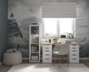 Стол письменный Ингар 2/55 140x75x55, дуб беленый/белый в Стрежевом - strezevoi.mebel24.online | фото 4