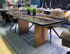 Стол ПУАНТО 200 TITANIUM LAWA NERO, керамика / МЕДЬ каркас М-City в Стрежевом - strezevoi.mebel24.online | фото 2