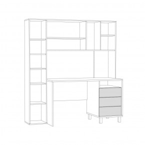 Стол рабочий 12.95 N Комфорт (Дуб сонома, Сатин 7045 PE) в Стрежевом - strezevoi.mebel24.online | фото 3