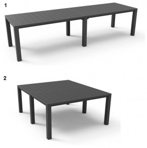 Стол раскладной Джули (Julie Double table 2 configurations) Графит в Стрежевом - strezevoi.mebel24.online | фото