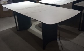 Стол RASMUS 160 TL-45 Белый мрамор, испанская керамика / черный каркас, ®DISAUR в Стрежевом - strezevoi.mebel24.online | фото 2