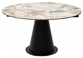 Стол TERAMO 135 GLOSS GRAND JADE SOLID CERAMIC, керамика, поворотн.механизм / Черный каркас, ®DISAUR в Стрежевом - strezevoi.mebel24.online | фото