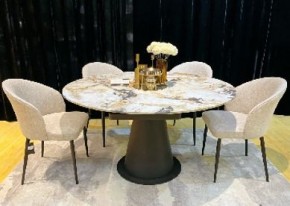 Стол TERAMO 135 GLOSS GRAND JADE SOLID CERAMIC, керамика, поворотн.механизм / Черный каркас, ®DISAUR в Стрежевом - strezevoi.mebel24.online | фото 2