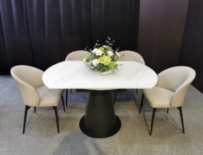 Стол TERAMO 135 GLOSS GRAND JADE SOLID CERAMIC, керамика, поворотн.механизм / Черный каркас, ®DISAUR в Стрежевом - strezevoi.mebel24.online | фото 3