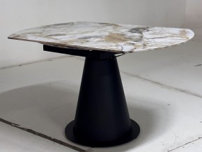 Стол TERAMO 135 GLOSS GRAND JADE SOLID CERAMIC, керамика, поворотн.механизм / Черный каркас, ®DISAUR в Стрежевом - strezevoi.mebel24.online | фото 9