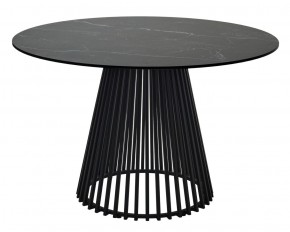 Стол TERNI 120 MATT BLACK MARBLE SOLID CERAMIC Черный мрамор матовый, керамика /Черн.каркас, ®DISAUR в Стрежевом - strezevoi.mebel24.online | фото