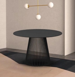 Стол TERNI 120 MATT BLACK MARBLE SOLID CERAMIC Черный мрамор матовый, керамика /Черн.каркас, ®DISAUR в Стрежевом - strezevoi.mebel24.online | фото 2