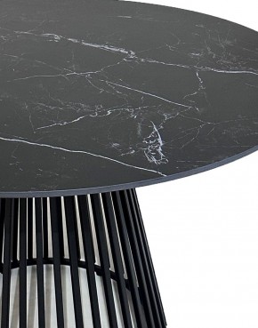 Стол TERNI 120 MATT BLACK MARBLE SOLID CERAMIC Черный мрамор матовый, керамика /Черн.каркас, ®DISAUR в Стрежевом - strezevoi.mebel24.online | фото 4