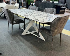 Стол VICENZA 220 BULGARI WHITE, керамика / белый, ®DISAUR в Стрежевом - strezevoi.mebel24.online | фото 2
