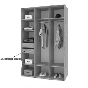 СТОУН С31 Шкаф 3-х створчатый с ящиками (камень темный/ирландский дуб) в Стрежевом - strezevoi.mebel24.online | фото 4