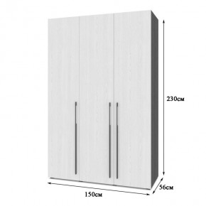 СТОУН С32 Шкаф 3-х створчатый с ящиками (золотой дуб/графит) в Стрежевом - strezevoi.mebel24.online | фото 2