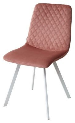 Стул DAIQUIRI BLUVEL-52 PINK / белый каркас, велюр М-City в Стрежевом - strezevoi.mebel24.online | фото 1