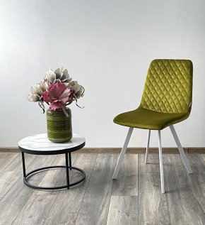 Стул DAIQUIRI BLUVEL-75 OLIVA / белый каркас, велюр М-City в Стрежевом - strezevoi.mebel24.online | фото 3