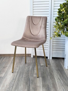 Стул ELLI BLUVEL-40 Бежевый, велюр / золотой каркас М-City в Стрежевом - strezevoi.mebel24.online | фото 4