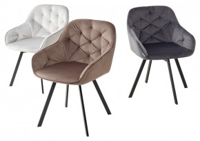 Стул GALE 360 град. поворот. BLUVEL-03 LIGHT GREY, велюр/ черный каркас, М-City в Стрежевом - strezevoi.mebel24.online | фото 2