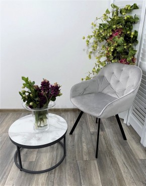 Стул GALE 360 град. поворот. BLUVEL-03 LIGHT GREY, велюр/ черный каркас, М-City в Стрежевом - strezevoi.mebel24.online | фото 6