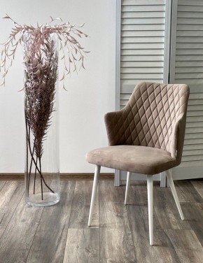 Стул HERMAN 360 град. ЛАТТЕ #25, велюр / белый каркас М-City в Стрежевом - strezevoi.mebel24.online | фото 2