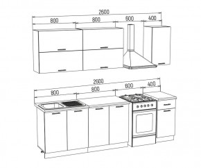 ТЕХНО-3 Кухонный гарнитур 2,0 м Компоновка №2 в Стрежевом - strezevoi.mebel24.online | фото