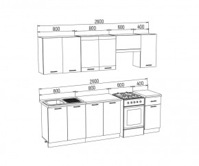 ТЕХНО Кухонный гарнитур 2,6 м Компоновка №3 в Стрежевом - strezevoi.mebel24.online | фото 6