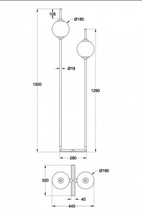 Торшер Maytoni The Sixth Sense Z020FL-L12BK в Стрежевом - strezevoi.mebel24.online | фото 4