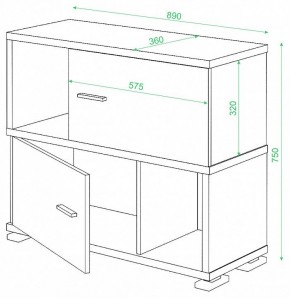 Тумба комбинированная Домино СБ-30/2 в Стрежевом - strezevoi.mebel24.online | фото 2