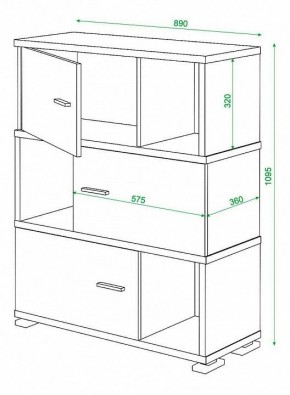 Тумба комбинированная Домино СБ-30/3 в Стрежевом - strezevoi.mebel24.online | фото 2