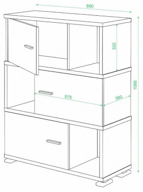 Тумба комбинированная Домино СБ-30/3 в Стрежевом - strezevoi.mebel24.online | фото 3