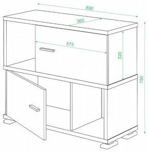 Тумба комбинированная СБ-30/2 в Стрежевом - strezevoi.mebel24.online | фото 2