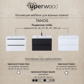 Тумба под раковину Uperwood Tanos 100 см, подвесная, белая/графит в Стрежевом - strezevoi.mebel24.online | фото 12