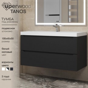 Тумба под раковину Uperwood Tanos 100 см, подвесная, черная матовая в Стрежевом - strezevoi.mebel24.online | фото 3