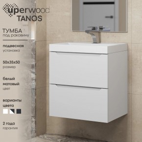 Тумба под раковину Uperwood Tanos 50 см, подвесная, белая матовая в Стрежевом - strezevoi.mebel24.online | фото 6