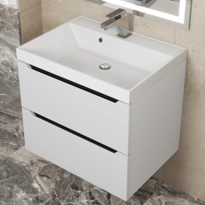 Тумба под раковину Uperwood Tanos 60 см, подвесная, белая/графит в Стрежевом - strezevoi.mebel24.online | фото 10