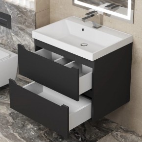 Тумба под раковину Uperwood Tanos 60 см, подвесная, черная матовая в Стрежевом - strezevoi.mebel24.online | фото 2