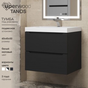 Тумба под раковину Uperwood Tanos 60 см, подвесная, черная матовая в Стрежевом - strezevoi.mebel24.online | фото 3