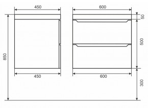 Тумба под раковину Uperwood Tanos 60 см, подвесная, черная матовая в Стрежевом - strezevoi.mebel24.online | фото 6