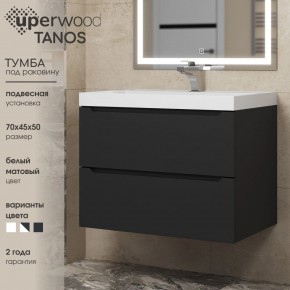 Тумба под раковину Uperwood Tanos 70 см, подвесная, черная матовая в Стрежевом - strezevoi.mebel24.online | фото 3
