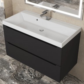 Тумба под раковину Uperwood Tanos 90 см, подвесная, черная матовая в Стрежевом - strezevoi.mebel24.online | фото 11