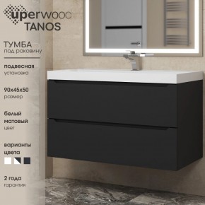 Тумба под раковину Uperwood Tanos 90 см, подвесная, черная матовая в Стрежевом - strezevoi.mebel24.online | фото 3