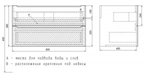 Тумба под раковину Uperwood Tanos 90 см, подвесная, черная матовая в Стрежевом - strezevoi.mebel24.online | фото 7