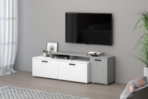 Тумба под ТВ Эльза (Бетонный Камень/Белый) в Стрежевом - strezevoi.mebel24.online | фото 1